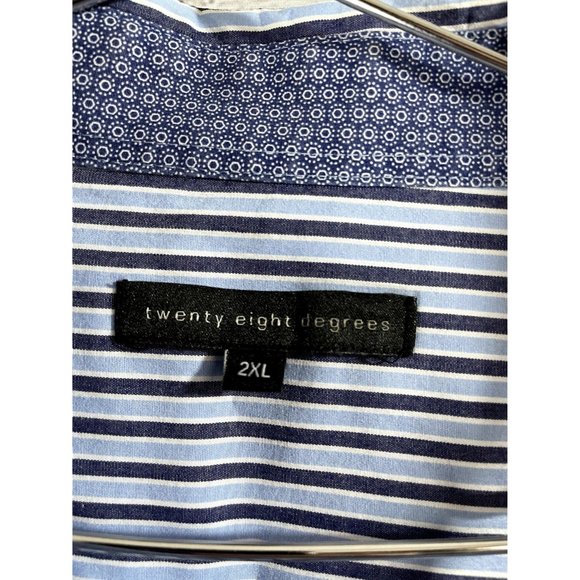 Twenty Eight Degrees - Men's Blue Stripe Button Up Casual Shirt - Size 2XL - Picture 3 of 5